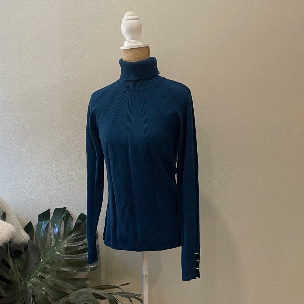White House Black Market Teal Turtleneck Sweater